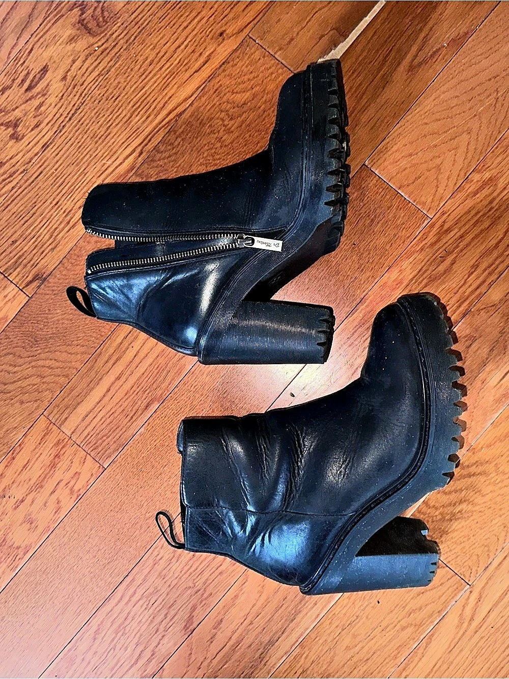 Dr. Martens Spence Zip Sendal Leather Heeled Boots Black women’s 7